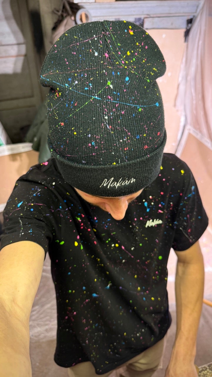 Zimní čepice s výšivkou Makám / Cáklej styl